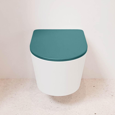 MONDIAZ LAVIE wandclosetpack - 36x53cm - diepspoel - rimless - Talc (offwhite) - softclose - quick-release - toiletzitting - Smag (blauw)