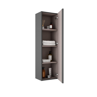 Adema Prime Blend Hoge Kast - 120x34.5x27.5cm - 1 deur - mat antraciet - MDF