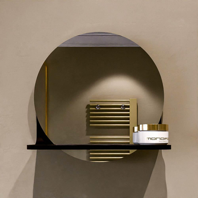 Mondiaz SPOT Badkamerspiegel - rond 30cm - spiegelplanchet - kleur Urban