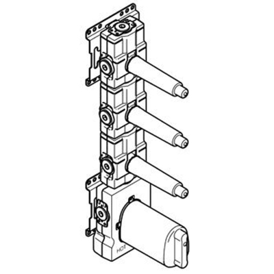 Dornbracht Universeel x-tool basisgarnituur thermostaat 3 stopkraan 3/4"