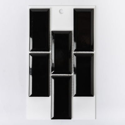 SAMPLE The Mosaic Factory Paris mozaiëktegel 4,5x9,5x0,65cm rechthoek geglazuurd porselein wand bekleding voor binnen en buiten vorstbestendig glanzend zwart