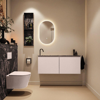 MONDIAZ TURE-DLUX 120cm toiletmeubel Rosee. EDEN wastafel Lava positie links. Met 1 kraangat.