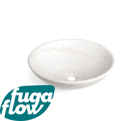 FugaFlow Efficiente Arredo Arino Waskom - 42x42x14cm - rond - marmer - wit