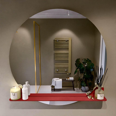 Mondiaz SPOT Badkamerspiegel - rond 110cm - spiegelplanchet - kleur Fire