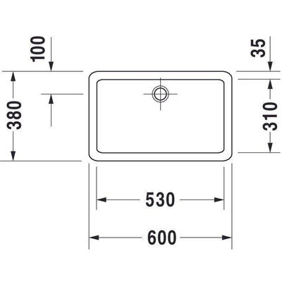 Duravit Vero opzetwastafel 60x38 cm. z/overl. wit