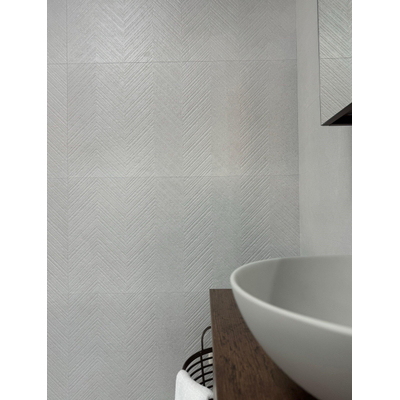 Cifre Ceramica Borneo wandtegel - 60x120cm - gerectificeerd - Betonlook - White decor mat (wit)
