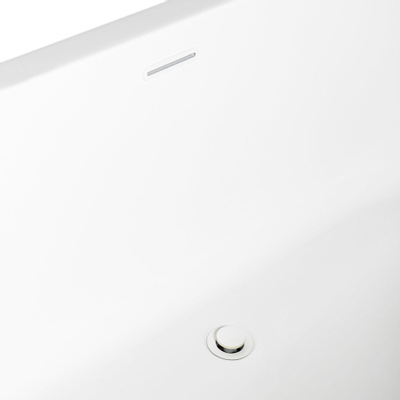 Saniclass Half vrijstaand ligbad - 170x75x58cm - overloop - half vrijstaand - wit