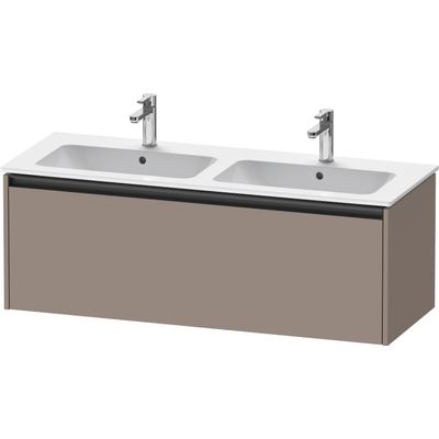 Duravit Ketho 2 wastafelonderbouwkast met 1 lade voor dubbele wastafel 128x48x44cm met greep antraciet basalt mat