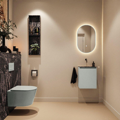 MONDIAZ TURE-DLUX 40cm toiletmeubel Greey. EDEN wastafel Lava positie midden. Zonder kraangat.