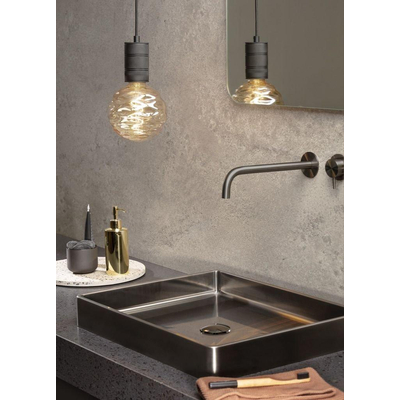 Qisani Vanity opbouwwastafel 47x32x8cm zonder kraangat met afvoerplug Gunmetal