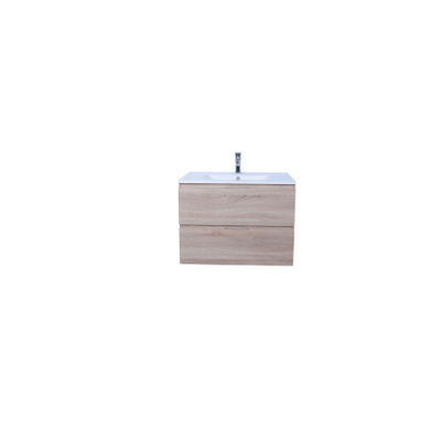 Adema Looks badmeubel met wastafel 80x45.5x58cm met overloop hout - OUTLET