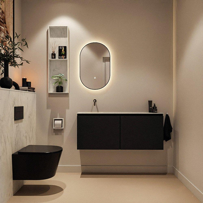 MONDIAZ TURE-DLUX 120cm toiletmeubel Urban. EDEN wastafel Opalo positie links. Zonder kraangat.