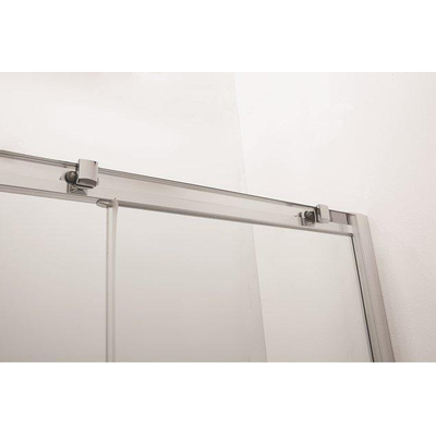 Crosswater Clear 6 kwartronde douchecabine met 1 schuifdeur 80x100x195cm 6mm helder veiligheidsglas zilver