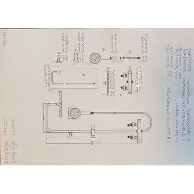 Adema Sparkle glijstang met hoofddouche uitloop chroom 2019391/2019393/SW161775/SW223272
