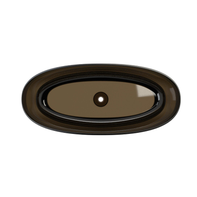 Riho Oval vrijstaand bad - 175x80cm - solid surface - semi transparant - frosted umber