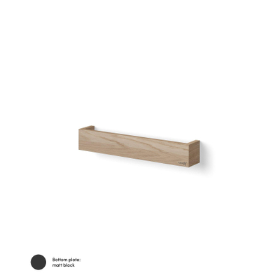 Looox Wood collection shelf BoX 60cm met bodemplaat zwart mat eiken zwart mat