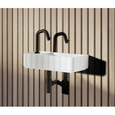 Riho Catching waves Tiny Wash Fontein - 1 kraangat links - waskom rechts - white - White matt