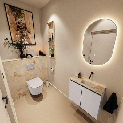 MONDIAZ TURE-DLUX 60cm toiletmeubel Cale. EDEN wastafel Frappe positie rechts. Zonder kraangat.