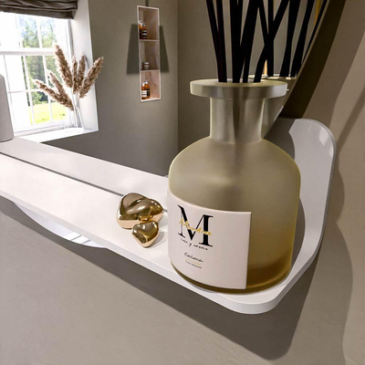 Mondiaz SPOT Badkamerspiegel - rond 80cm - spiegelplanchet - kleur Talc