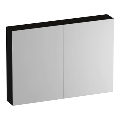 BRAUER Impress Deluxe spiegelkast - 100x70x15cm - interne en externe verlichting - 2 dubbelzijdige spiegeldeuren - Timber Black