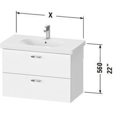 Duravit XBase Wastafelonderkast 80x45.8x56cm Standaard greep met softclose spaanplaat Grafiet Mat