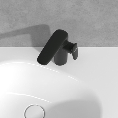 Villeroy & Boch Antao Eengreeps wastafelkraan - met Push-Open afvoergarnituur - mat zwart