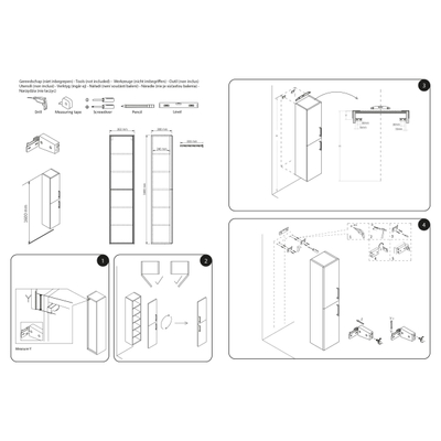 Differnz Elin Hogekast - 36.3x160x30cm - licht eiken