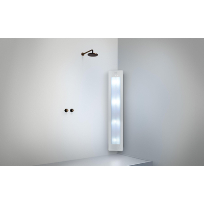 Sunshower Round Plus L infrarood + UV licht opbouw incl. installatieset hoek 185x33x25cm full body inclusief 5 jaar garantie White