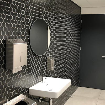 The Mosaic Factory Barcelona mozaïektegel - 28.2x32.1cm - wandtegel - Zeshoek/Hexagon - Porselein Black Glans