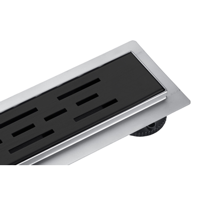 Adema Ralo douchegoot - 90cm - geperforeerd rooster - vloerflens - zwart mat