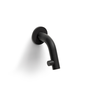 Clou Kaldur fonteinkraan 4.5x9.5cm korte uitloop wandmontage messing Zwart mat