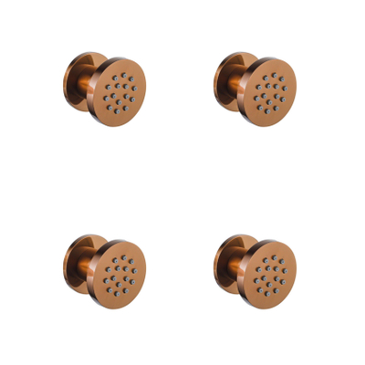 Fortifura Calvi zijdouche - 5cm - rond - 4 stuks - Geborsteld koper PVD (Koper)