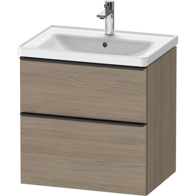 Duravit D-Neo wastafelonderkast 63.4x62.5x45.2cm 2 lades Eiken (terra) Mat