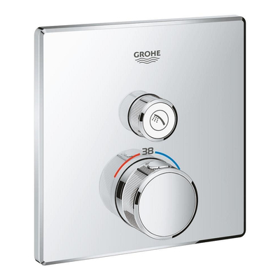 Grohe SmartControl Inbouwthermostaat - 2 knoppen - vierkant - chroom