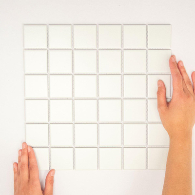 The Mosaic Factory Barcelona mozaïektegel - 30.9x30.9cm - wand en vloertegel - Vierkant - Porselein White Mat