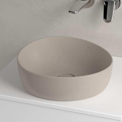 Villeroy & Boch Antao Opzetwastafel - 40 x 39.5 x 14.6 cm - Almond CeramicPlus - zonder overloop
