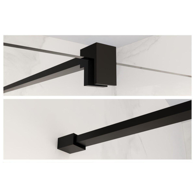 Fortifura Galeria inloopdouche verlengde stabilisatiestang 200cm los incl.bevestigingsmaterialen - mat zwart