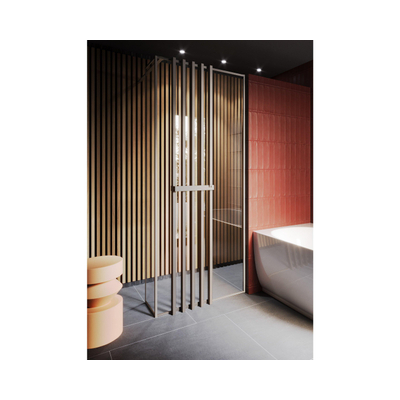 Riho Define Deco Screen - met handdoekrek - Gunmetal mat