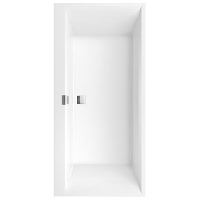 Villeroy en Boch Squaro Edge 12 bad quaryl rechthoekig 190x90x45cm incl. poten en afvoer /overloopcombinatie wit