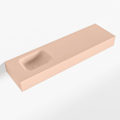 Mondiaz LEX Fontein - 110x30x12cm - wasbak Links - zonder kraangaten - solid surface - Rosee