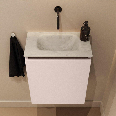 MONDIAZ TURE-DLUX 40cm toiletmeubel Rosee. EDEN wastafel Opalo positie midden. Zonder kraangat.