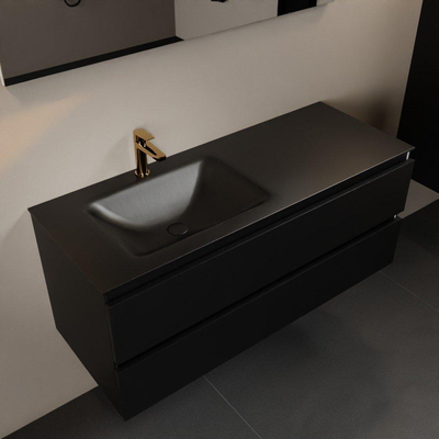 Mondiaz Aivy badmeubelset - 120x45x50cm - 1 kraangat - 1 wasbak urban Solid surface - Links - 2 lades - Zonder spiegel - MDF Urban