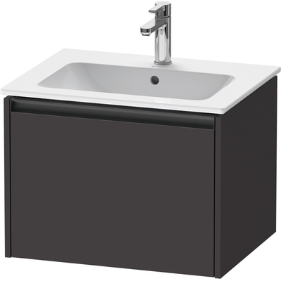 Duravit Ketho 2 wastafelonderbouwkast met 1 lade 61x48x44cm met greep antraciet grafiet supermat