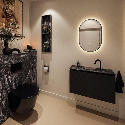 MONDIAZ TURE-DLUX 80cm toiletmeubel Urban. EDEN wastafel Lava positie midden. Met 1 kraangat.