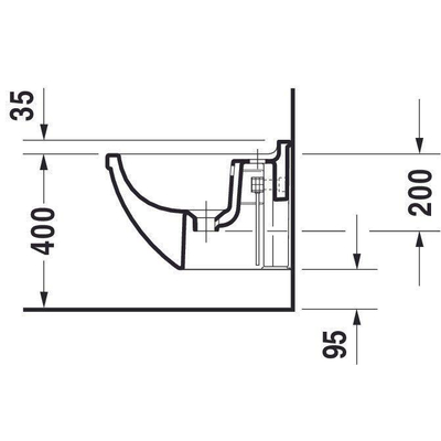 Duravit Starck 3 wandbidet Compact 36x475cm met verdekte bevestiging wit