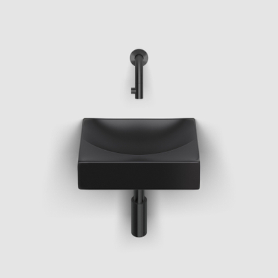 Clou Vale fonteinen keramiek fontein 28x19x7cm zonder kraangat Zwart mat