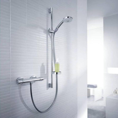 Hansgrohe Ecostat Comfort douchekraan thermostatisch met UnicaC glijstang 65cm en handdouche Croma 100 EcoSmart chroom