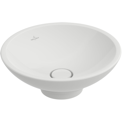 Villeroy & Boch Loop en Friends opzetwastafel met plug met keramische afdekking O43cm met overloop wit