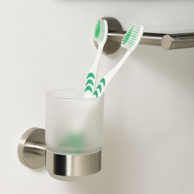 Tiger Boston Bekerhouder - met glas - geborsteld RVS/mat glas