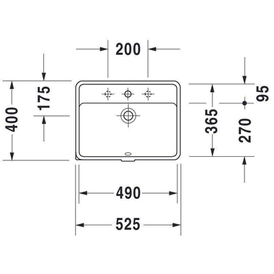 Duravit Philippe Starck 3 onderbouwwastafel 49x36cm wit